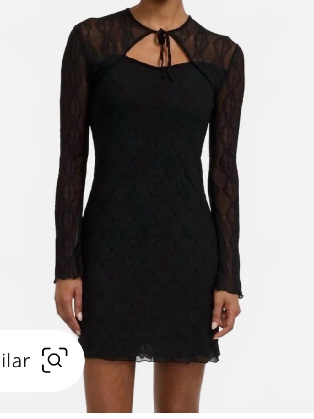 Find Me Now Mariposa Long Sleeve Bow Mini Dress NWOT